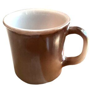 Vintage Anchor Hocking Oven Proof Brown Milk Glass Mug Made in USA MCM 209 Retro